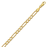 10K Yellow Gold 4.7 Figaro Chain in 8 inch, 18 inch, 20 inch, 22 inch, 24 inch, & 30 inch