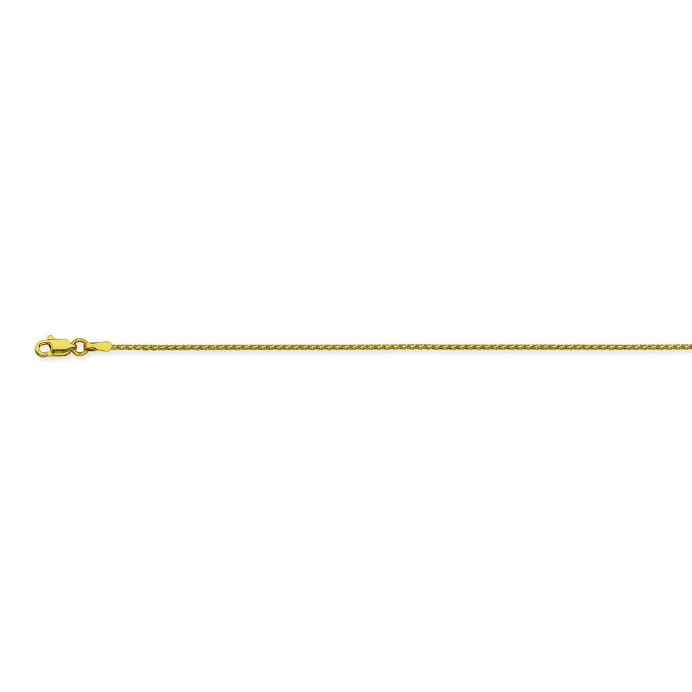 14K Yellow Gold 0.85 Diamond Cut Wheat Chain in 16 inch, 18 inch, 20 inch, & 24 inch