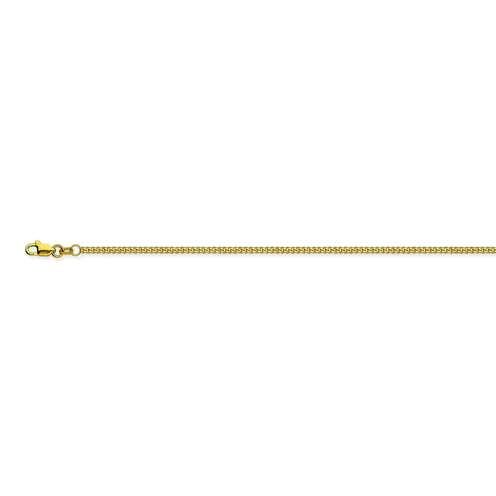 14K Yellow Gold 1.04 Curb Chain in 16 inch, 18 inch, 20 inch, & 24 inch
