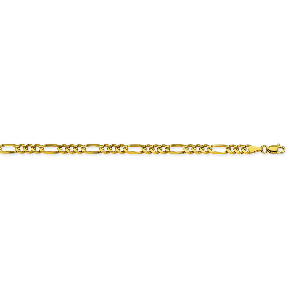 14K Yellow Gold 3.9 Figaro Chain in 8 inch, 18 inch, 20 inch, 22 inch, & 24 inch