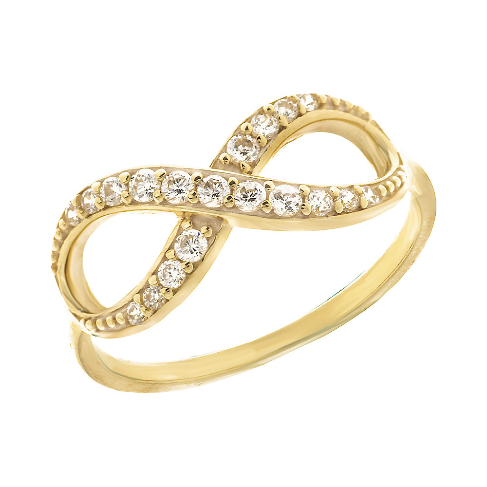 14K Yellow Gold Infinity Cubic Zirconia Ring