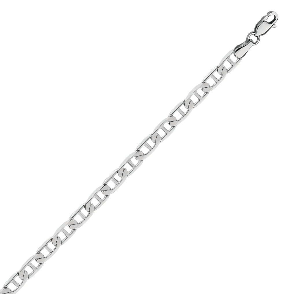 14K White Gold 4.4 Mariner Chain in 18 inch, 20 inch, 22 inch, 24 inch, & 30 inch