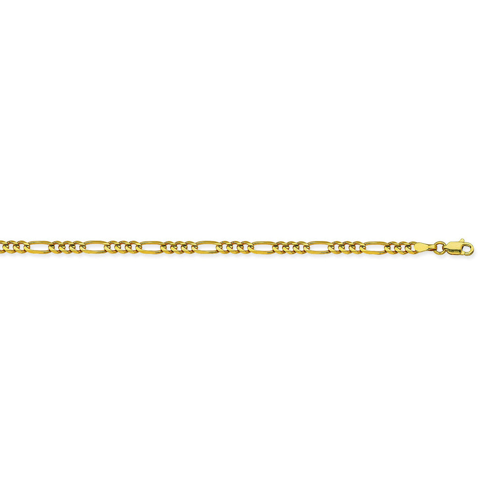14K Yellow Gold 3.2 Figaro Chain in 8 inch, 16 inch, 18 inch, 20 inch, 22 inch, & 24 inch