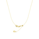 22" Adjustable Box Chain Necklace with Slider 14K Yellow Gold 0.8 mm 3.3 grams