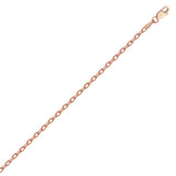 14K Rose Gold 2.15 Designer Rolo Chain in 16 inch, 18 inch, 20 inch, & 24 inch
