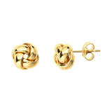 14K Yellow Gold High Polished Puffed Love Knot Earring