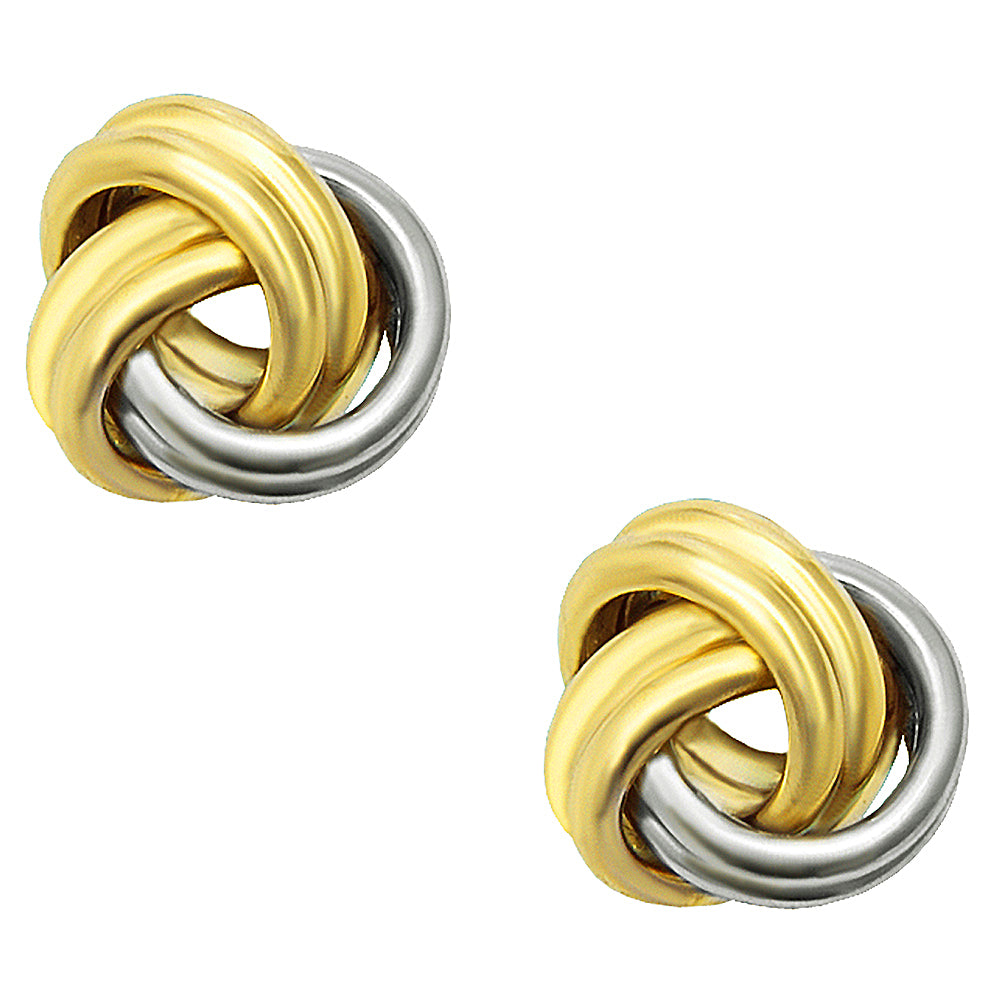 14K Yellow|White Gold Petite Small Love Knot Earring