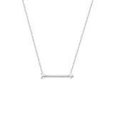 14K White Gold Arrow Necklace. Adjustable Diamond Cut Cable Chain 16" to 18"