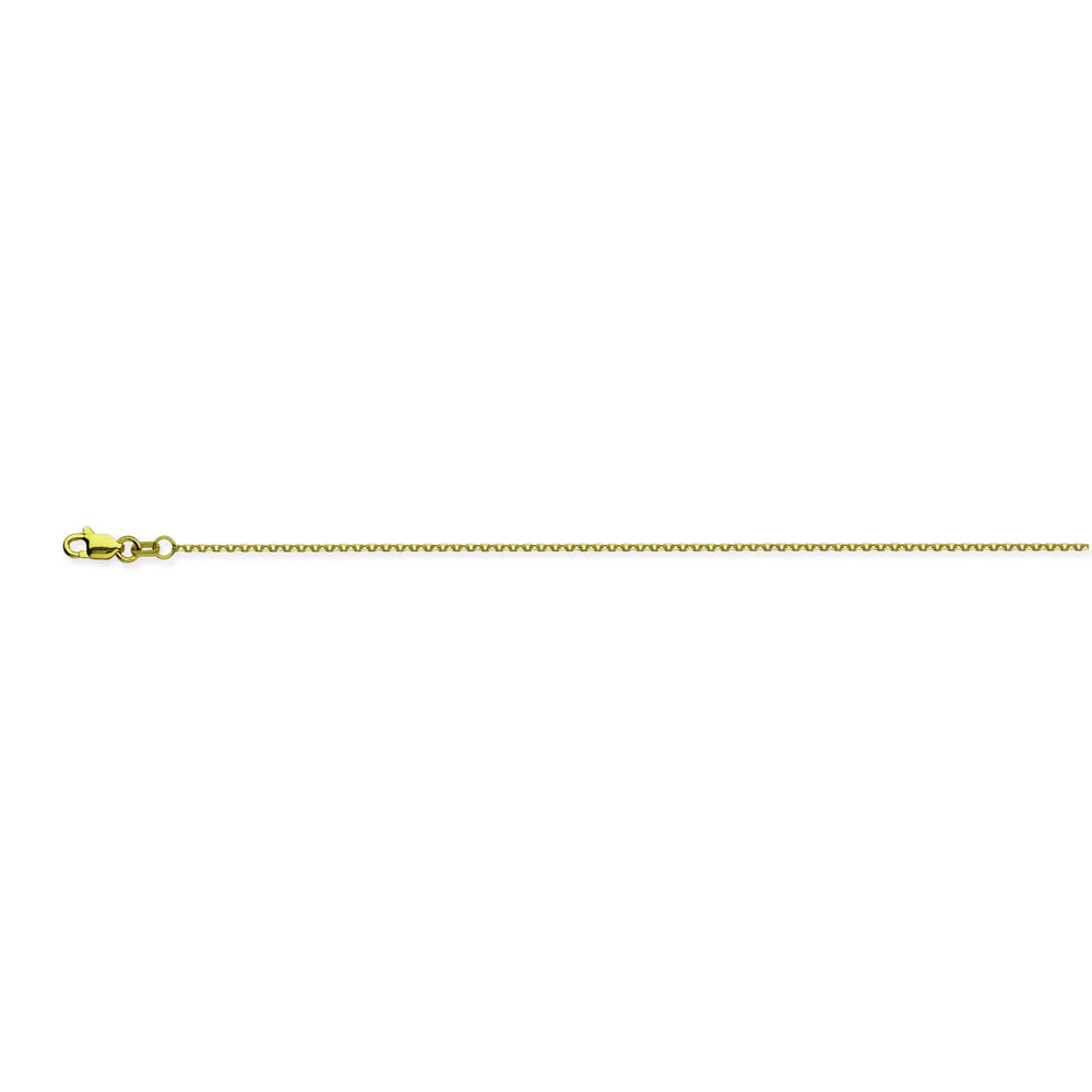 14K Yellow Gold 1.05 Diamond Cut Cable Chain in 16 inch, 18 inch, 20 inch, & 24 inch