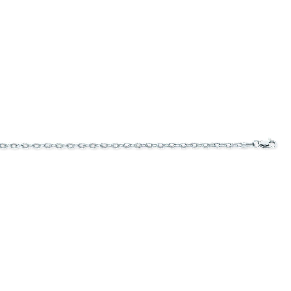 14K White Gold 2.15 Designer Rolo Chain in 16 inch, 18 inch, 20 inch, 22 inch, & 24 inch