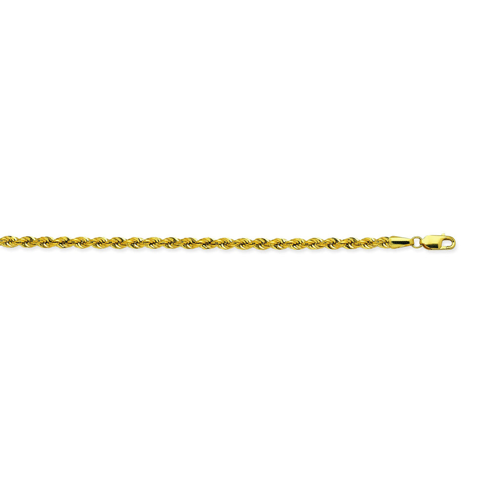 14K Yellow Gold 2.9 Light Rope Chain in 8 inch, 18 inch, 20 inch, 22 inch, 24 inch, & 30 inch