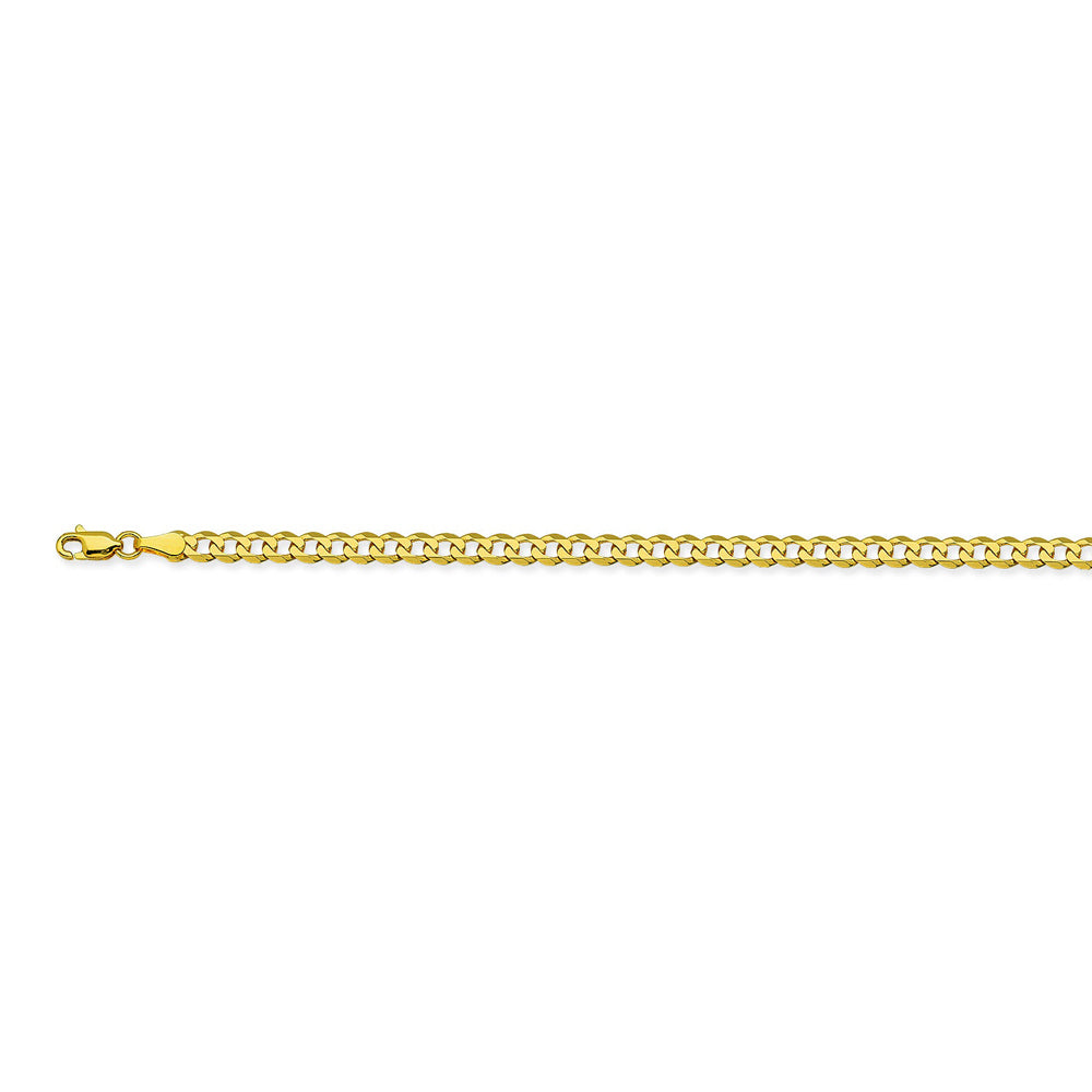 14K Yellow Gold 3.7 Curb Chain in 8 inch, 18 inch, 20 inch, 22 inch, & 24 inch