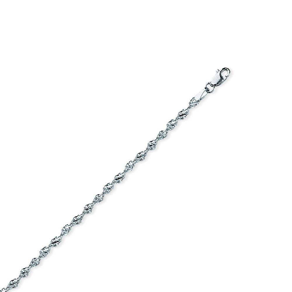 Sterling Silver Dorica Chain Anklet 10" length