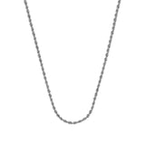 10K White Gold 1.56 Diamond Cut Rope Chain in 16 inch, 18 inch, 20 inch, & 24 inch