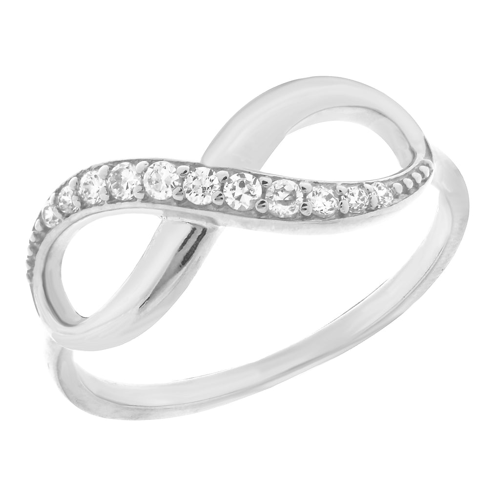 14K White Gold Infinity Cubic Zirconia Ring