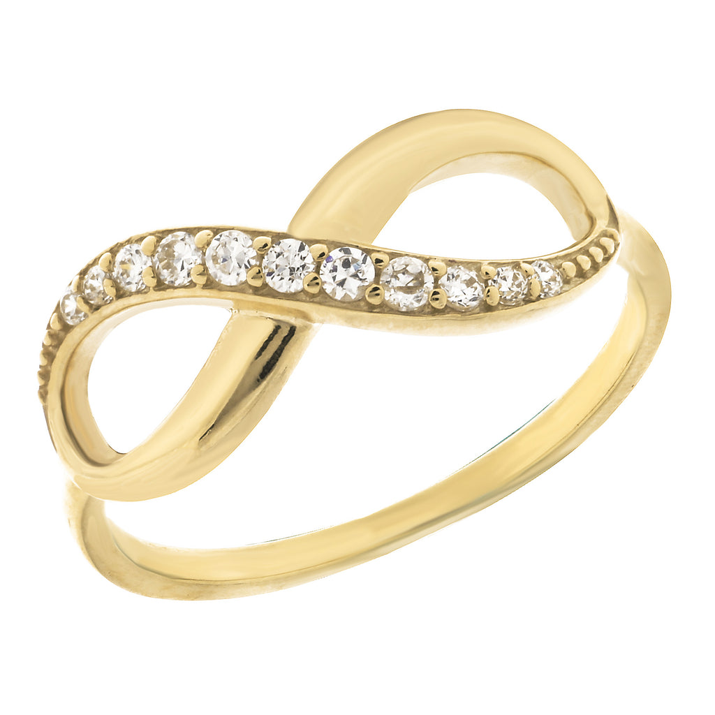 14K Yellow Gold Infinity Cubic Zirconia Ring