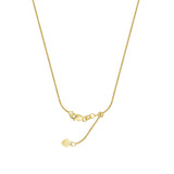 22" Adjustable Square Wheat Chain Necklace with Slider 14K Yellow Gold 1 mm 3.35 grams