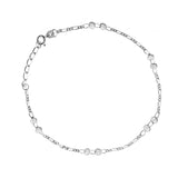 Sterling Silver Beads Stations Anklet 10
