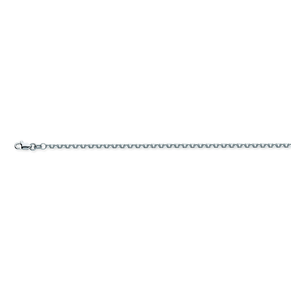 14K White Gold 1.8 Diamond Cut Cable Chain in 16 inch, 18 inch, 20 inch, 24 inch, & 30 inch