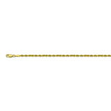 14K Yellow Gold 2.3 Diamond Cut Rope Chain in 18 inch, 20 inch, 22 inch, & 24 inch