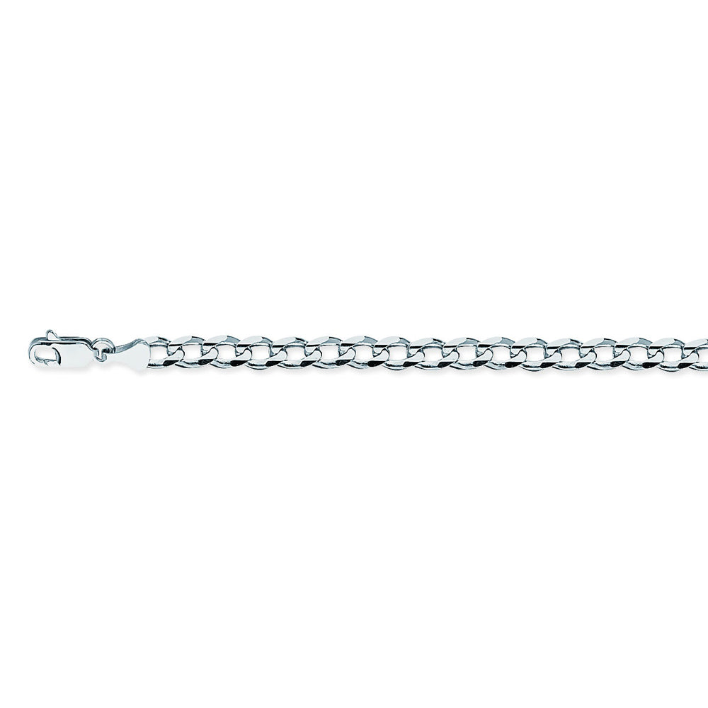 925 Sterling Silver 5.2 Curb Chain in 8 inch, 18 inch, 20 inch, 22 inch, 24 inch, & 30 inch
