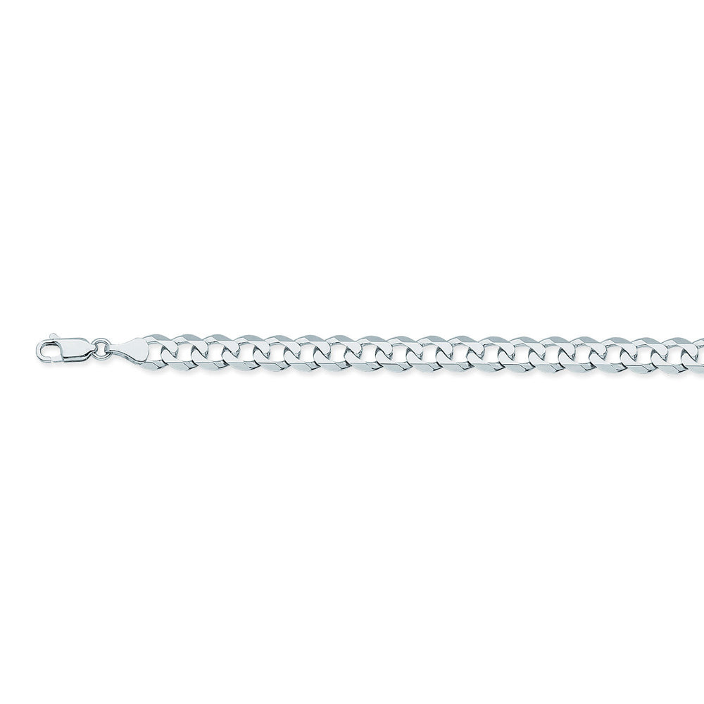 14K White Gold 6.7 Curb Chain in 20 inch, 22 inch, 24 inch, & 8.5 inch