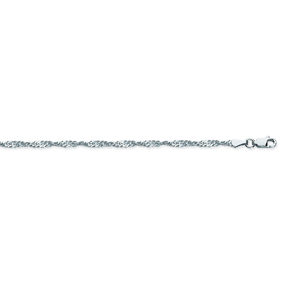 925 Sterling Silver 3.1 Singapore Chain in 16 inch, 18 inch, 20 inch, & 24 inch