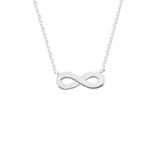 14K White Gold Infinity Necklace. Adjustable Diamond Cut Cable Chain 16
