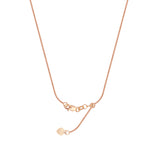 22" Adjustable Square Wheat Chain Necklace with Slider 14K Rose Gold 1 mm 3.35 grams