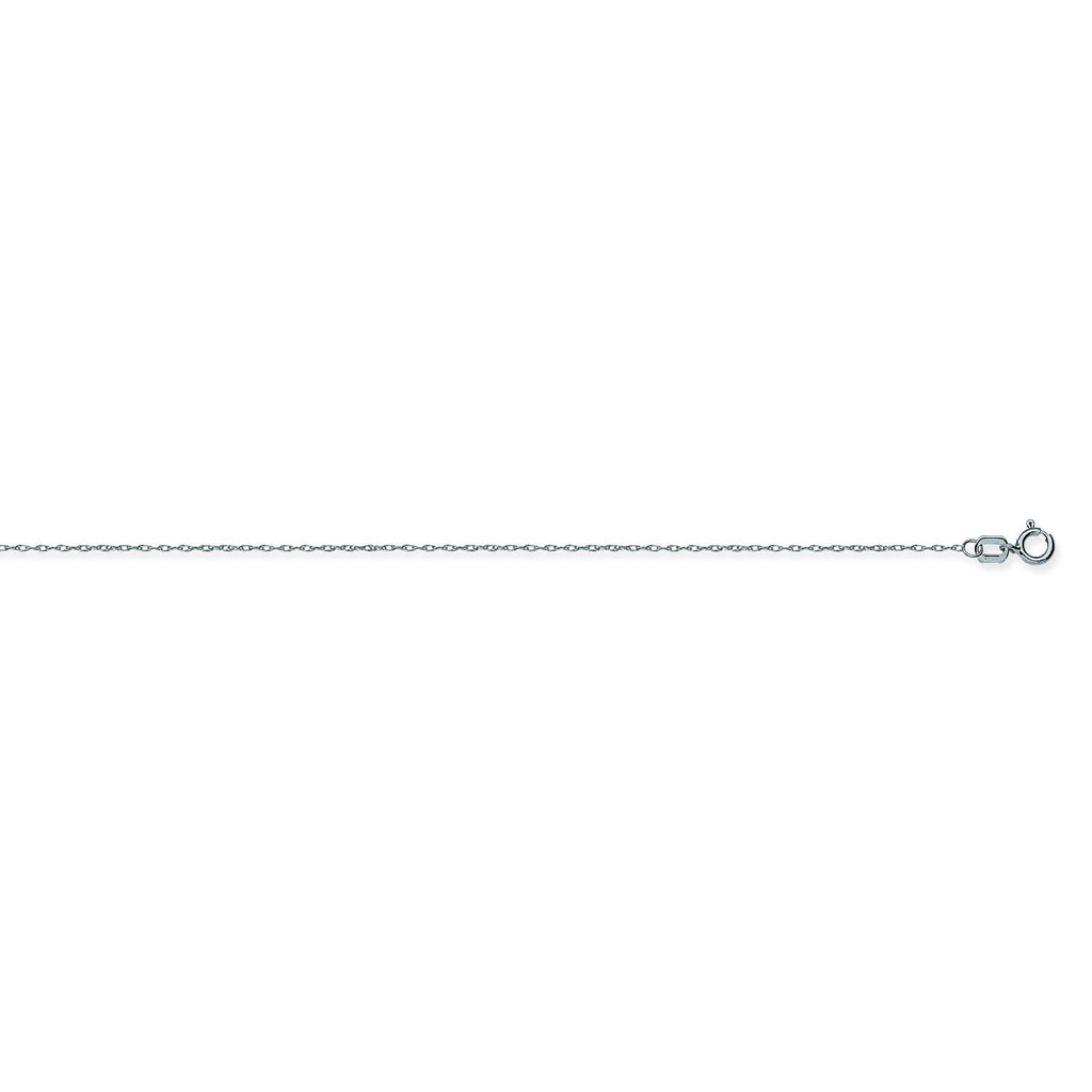 14K White Gold 0.75 Light Rope Chain in 16 inch, 18 inch, & 20 inch