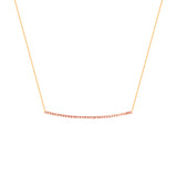 14K Rose Gold Diamond Cut Bar Necklace. Adjustable Cable Chain 16" to 18"