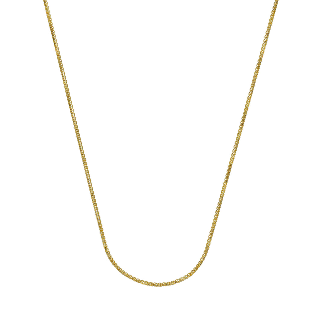 925 Yellow Sterling Silver 1.4 Wheat Chain in 16 inch, 18 inch, 20 inch, & 24 inch