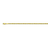 10K Yellow Gold 1.8 Diamond Cut Rope Chain in 16 inch, & 18 inch, 20 inch, & 24 inch