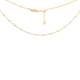 14K Yellow|White Gold Mini Beads Saturn Chain Choker Necklace. Adjustable 10