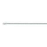 14K White Gold 2.25 Light Square Wheat Chain in 18 inch, 20 inch, & 24 inch