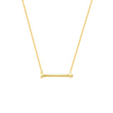 14K Rose Gold Arrow Necklace. Adjustable Diamond Cut Cable Chain 16" to 18"