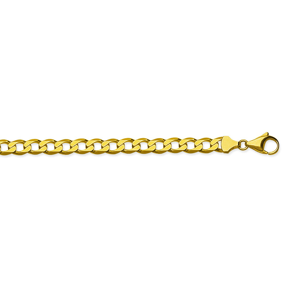 10K Yellow Gold 7.2 Curb Chain in 8.5 inch, 22 inch, 24 inch, & 30 inch