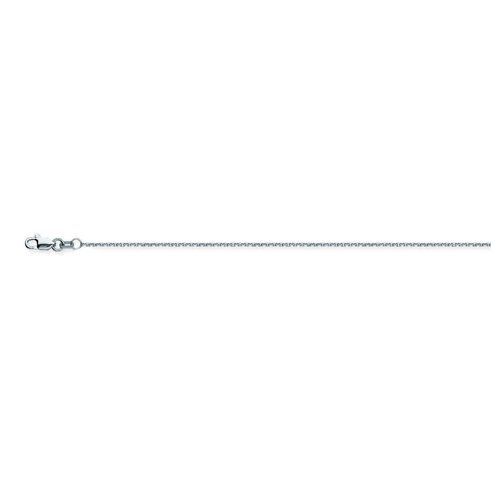 10K White Gold 0.8 Diamond Cut Cable Chain in 16 inch, 20 inch, 18 inch, & 24 inch