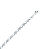 14K Two Tone Gold Diamond Cut Heart Anklet 10