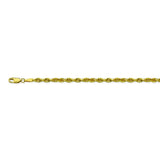 14K Yellow Gold 3.8 Diamond Cut Rope Chain in 22 inch, 24 inch, & 30 inch
