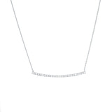 14K White Gold Bar Diamond Necklace. Adjustable Cable Chain 16" to 18"
