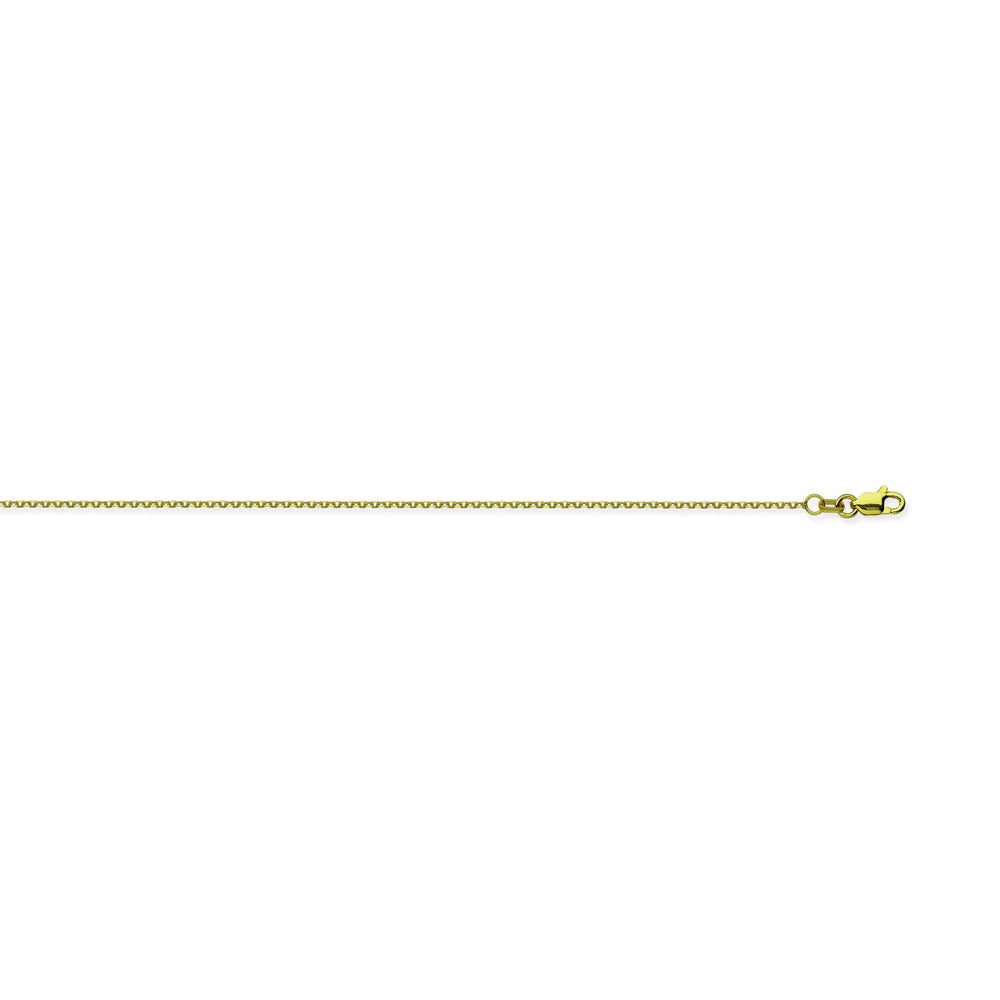 10K Yellow Gold 0.8 Diamond Cut Cable Chain in 20 inch, 18 inch, 16 inch, & 24 inch