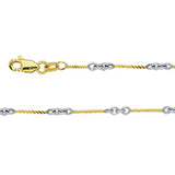 14K Two Tone Gold Designer Twist Chain in 16 inch, 18 inch, & 20 inch
