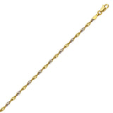 14K Two Tone Yellow & White Gold 2.1 Dorica Chain in 16 inch, 18 inch, 20 inch, & 24 inch