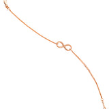 14K Rose Gold Double Strand Infinity Bracelet. Adjustable Cable Chain 7" to 7.50"