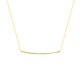14K Yellow Gold Diamond Cut Bar Necklace. Adjustable Cable Chain 16" to 18"