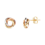 14K Yellow|Rose|White Gold Open Double Tube Small Love Knot Earring