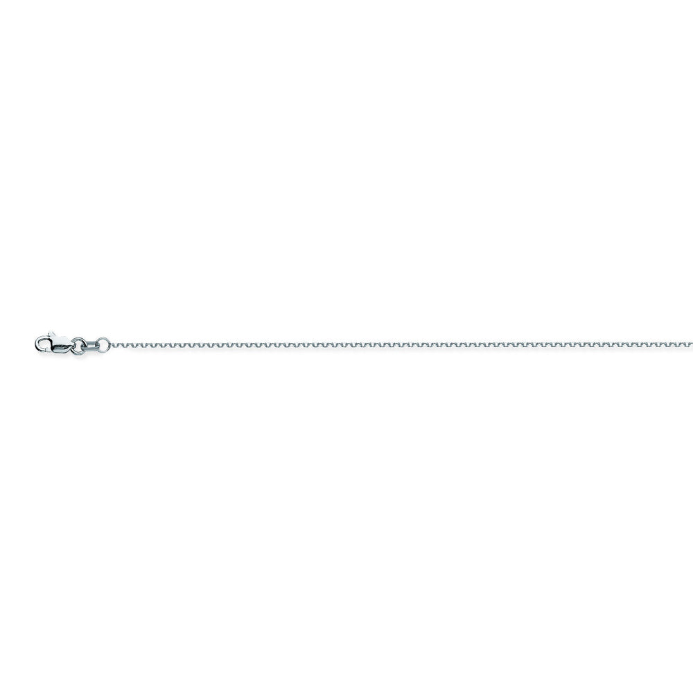 14K White Gold 0.8 Diamond Cut Cable Chain in 16 inch, 18 inch, 20 inch, & 24 inch