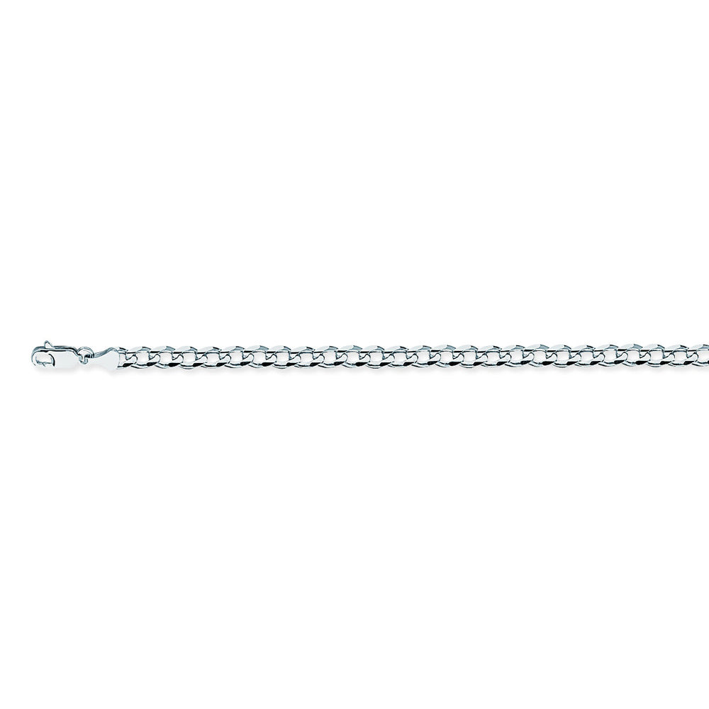 925 Sterling Silver 3.7 Curb Chain in 8 inch, 18 inch, 20 inch, 22 inch, 24 inch, & 30 inch