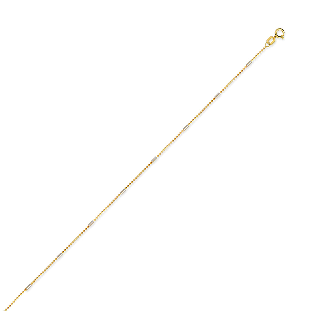 14K Two Tone Yellow & White Gold 0.8 Constellation Style Chain in 16 inch, 18 inch, 20 inch, & 24 inch
